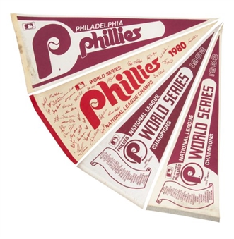 1980-83 Philadelphia Phillies World Series Vintage Pennant Collection of 132 